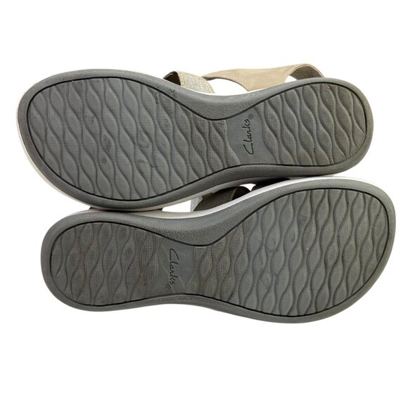 Clarks Cloudsteppers Sandals Womens 6.5 M Taupe Tan Arla Shaylie Open Toe Shoes - Picture 10 of 12